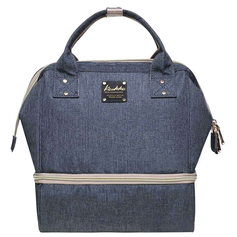 KAUKKO Diaper Bag Backpack - Small Diaper Backpack with Pacifier Holder and Stroller straps -Waterproof, mini , KT08 ( New York Gray ）