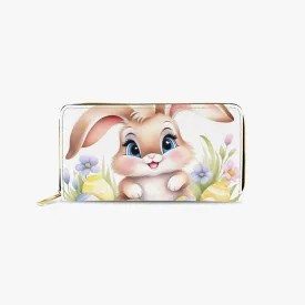 Long Type Zipper Purse, Easter, Rabbit, awd-653