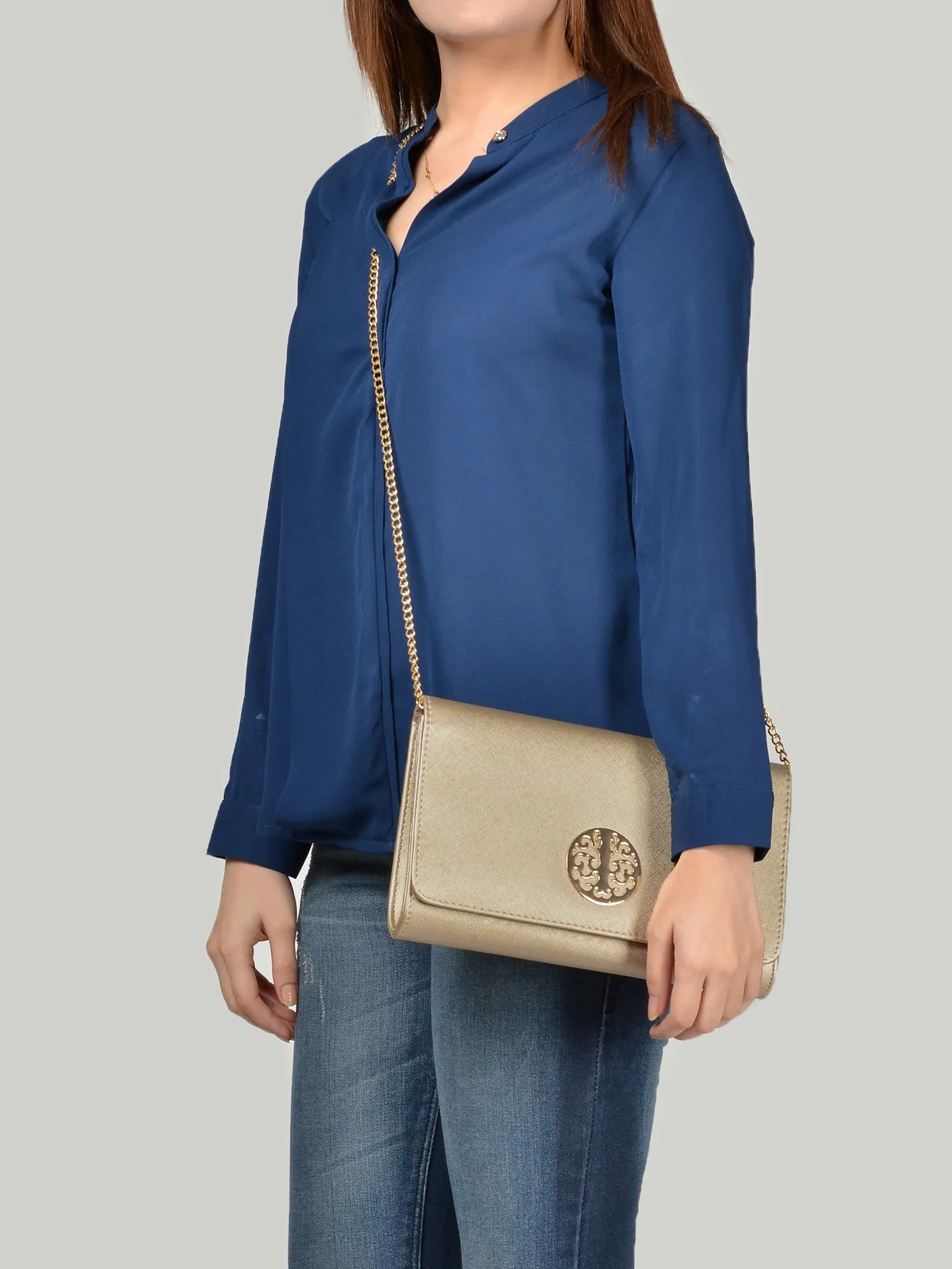Metal Logo Clutch