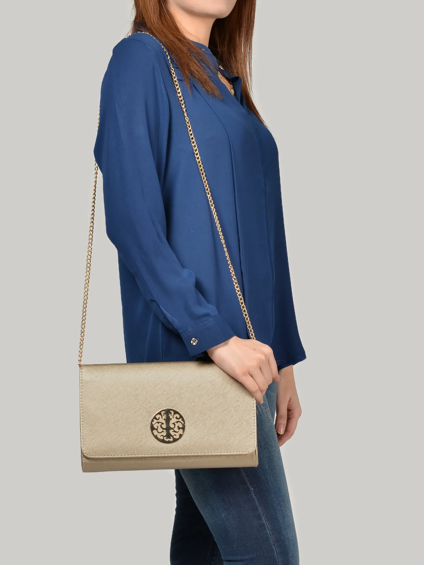 Metal Logo Clutch