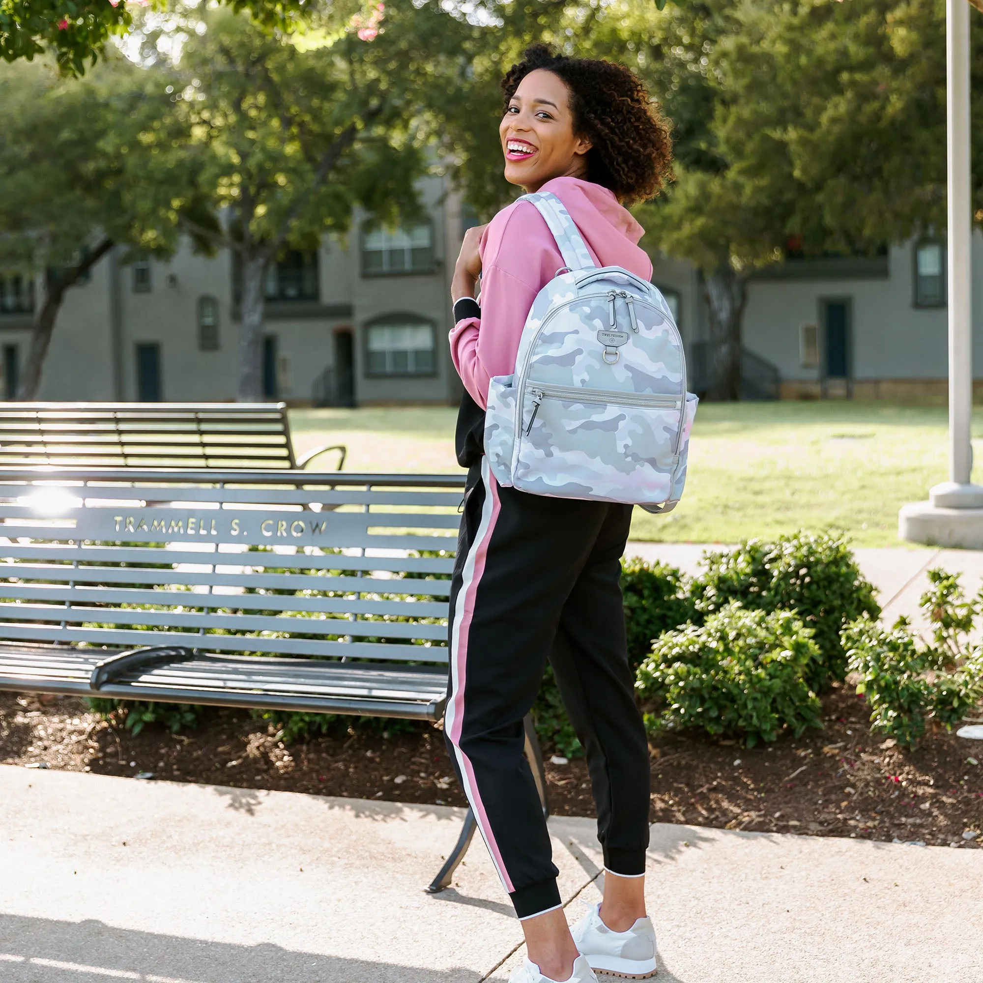 Midi-Go Diaper Bag Backpack in Blush Camo