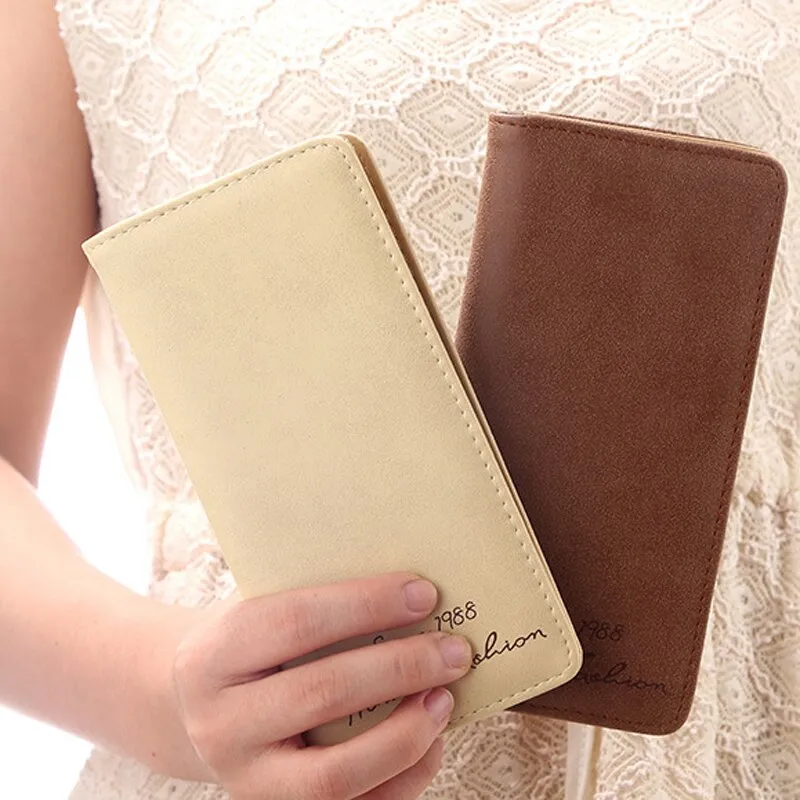 Minimalist Designer Slim Long Bifold Women Wallet Female Clutch Leather Brand Coin Purse Ladies Card Holder Money Dollar Cuzdan