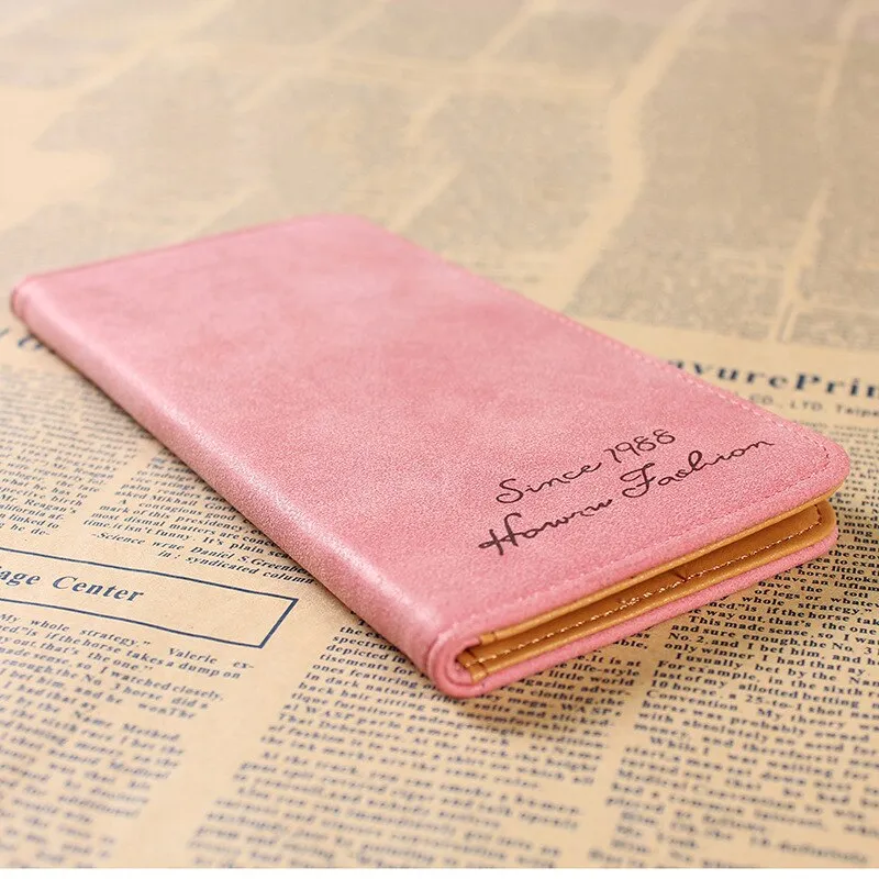 Minimalist Designer Slim Long Bifold Women Wallet Female Clutch Leather Brand Coin Purse Ladies Card Holder Money Dollar Cuzdan