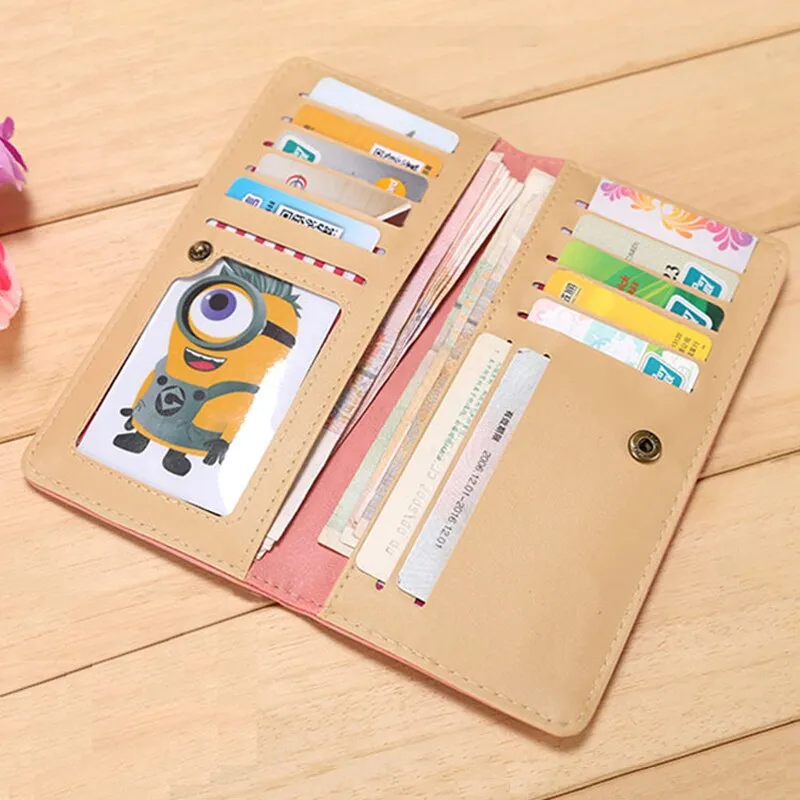 Minimalist Designer Slim Long Bifold Women Wallet Female Clutch Leather Brand Coin Purse Ladies Card Holder Money Dollar Cuzdan