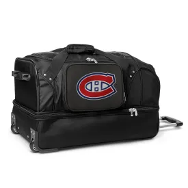 Montreal Canadiens 27" Black Rolling Drop Bottom Duffel