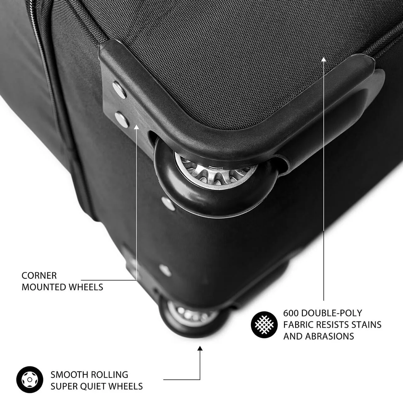 New York Giants 27" Black Rolling Drop Bottom Duffel