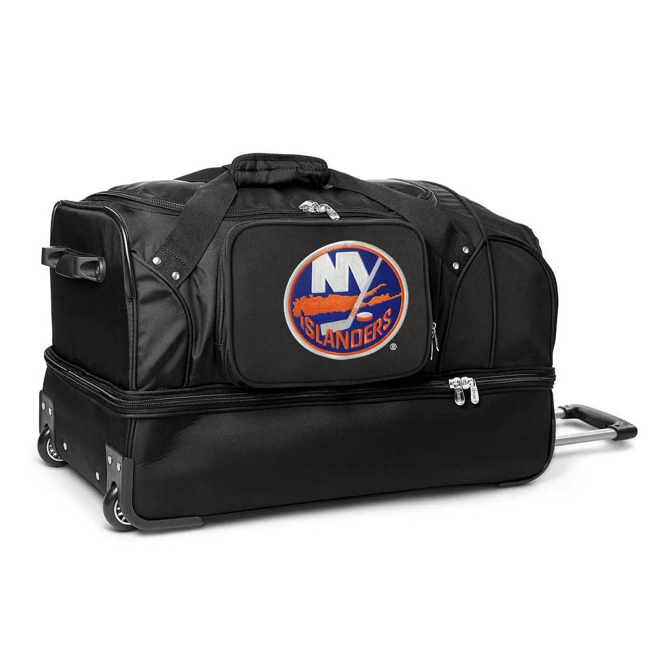 New York Islanders 27" Black Rolling Drop Bottom Duffel