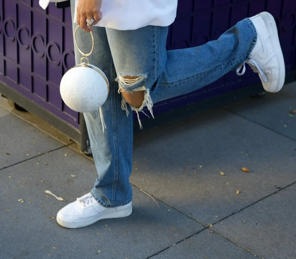 Round Lace Clutch