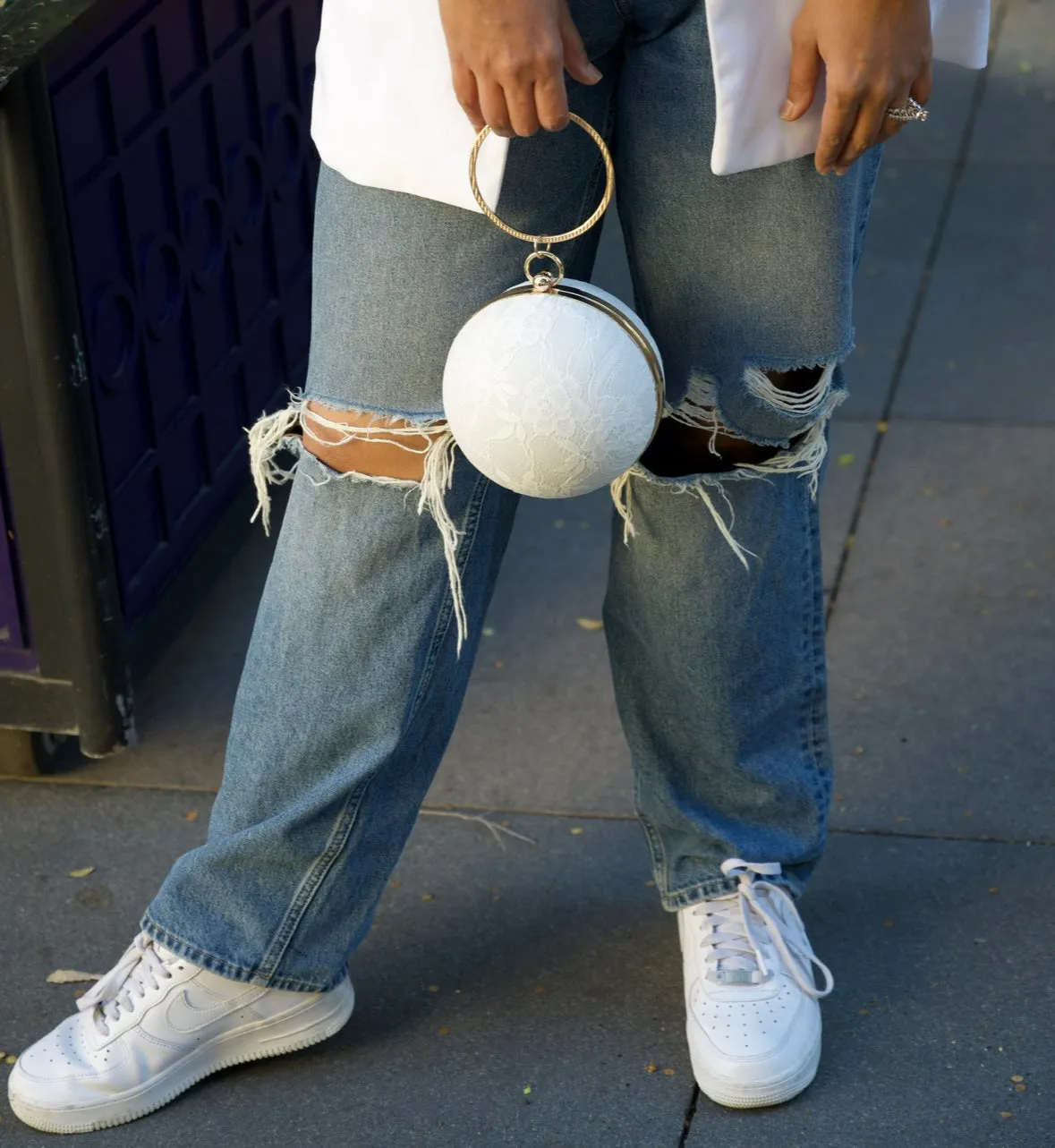 Round Lace Clutch