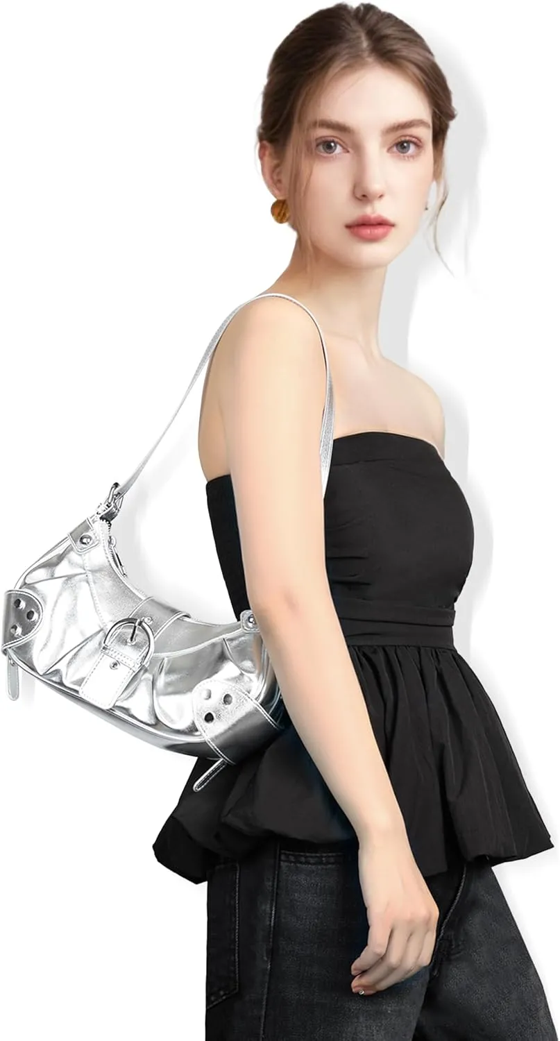 Shoulder Bag for Women - PU Leather Purse Adjustable Strap Hobo Crossbody Handbag with Zipper Closure