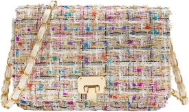 Small Quilted Shoulder Bag for Women Trendy Tweed Mini Clutch Chain Handbag Purses Designer Evening Crossbody Bag