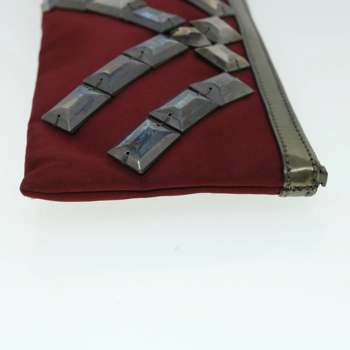 Trendy Inspired Burberry Clutch Bag Satin Red Auth Bs8238