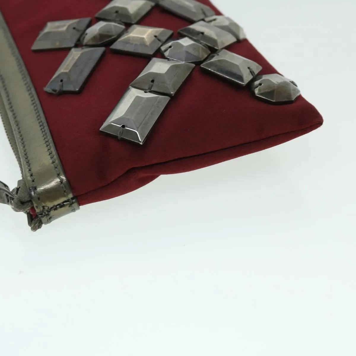 Trendy Inspired Burberry Clutch Bag Satin Red Auth Bs8238