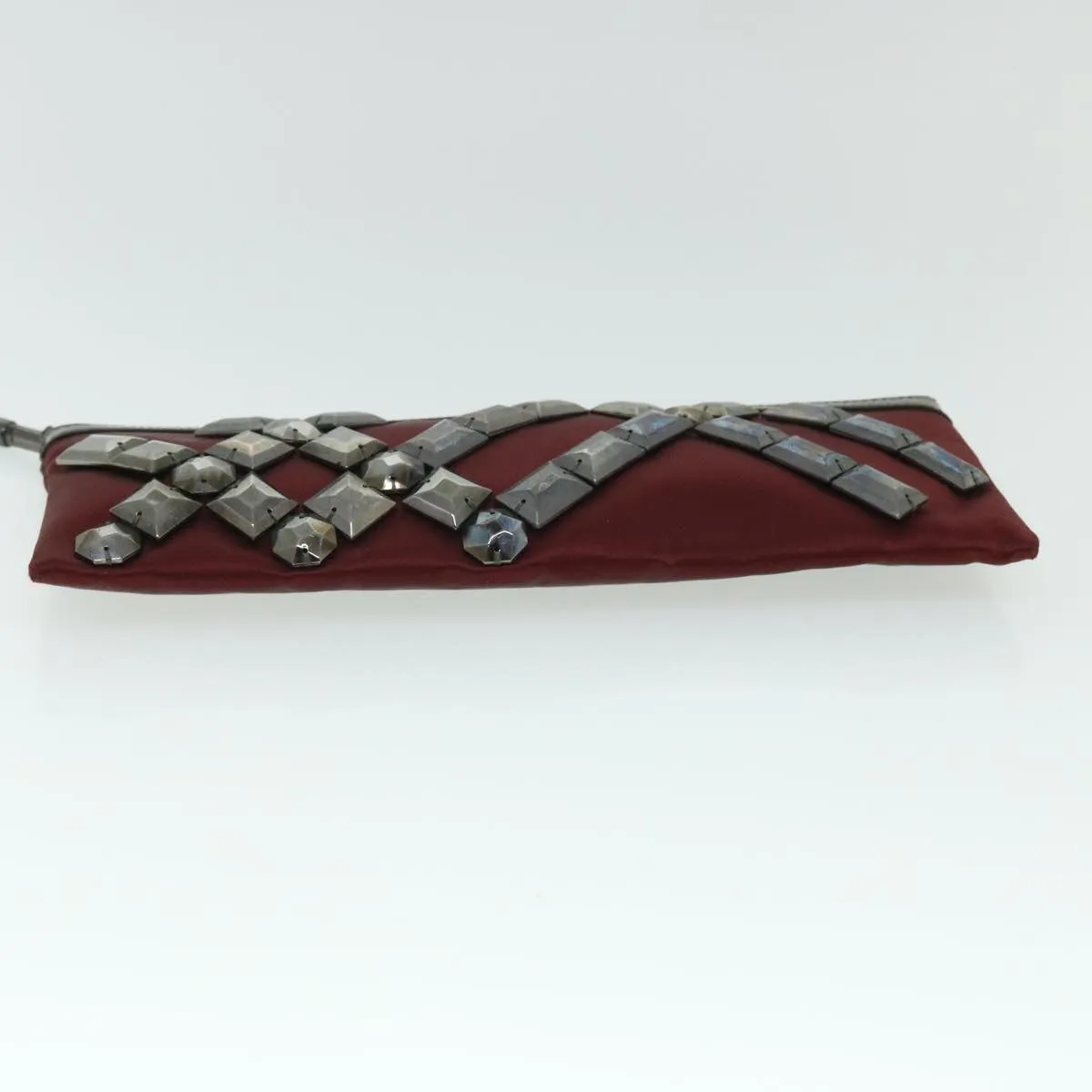 Trendy Inspired Burberry Clutch Bag Satin Red Auth Bs8238