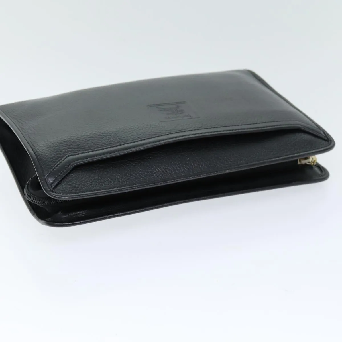 Trendy Inspired Burberryss Clutch Bag Leather Black Auth Bs14646