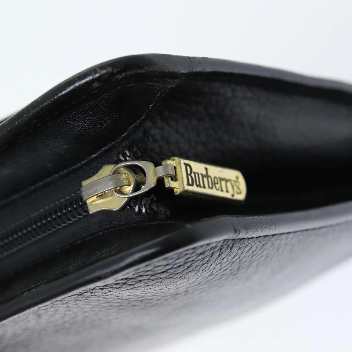 Trendy Inspired Burberryss Clutch Bag Leather Black Auth Bs14646