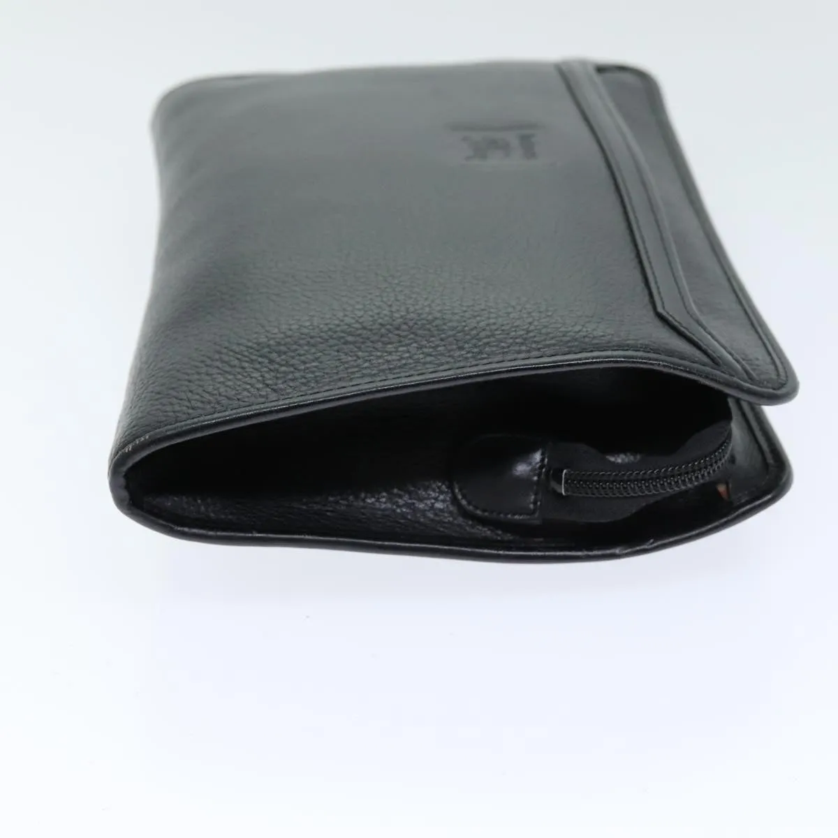 Trendy Inspired Burberryss Clutch Bag Leather Black Auth Bs14646