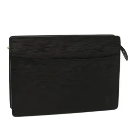 Trendy Inspired Louis Vuitton Epi Pochette Homme Clutch Bag Black M52522 Lv Auth Ki3420