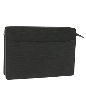 Trendy Inspired Louis Vuitton Epi Pochette Homme Clutch Bag Black M52522 Lv Auth Ki3764