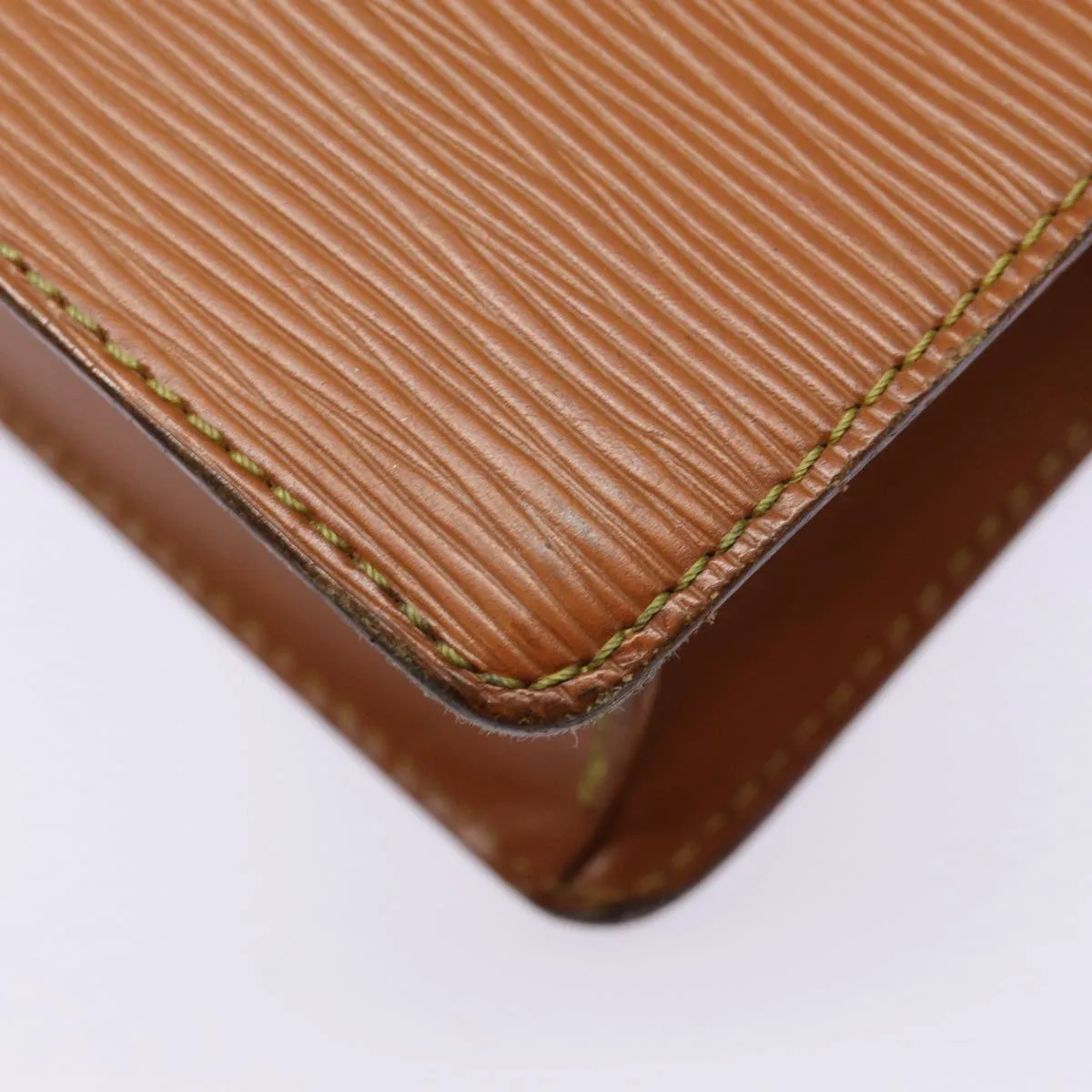 Trendy Inspired Louis Vuitton Epi Pochette Homme Clutch Bag Brown Zipangu Gold M52528 Auth 88069