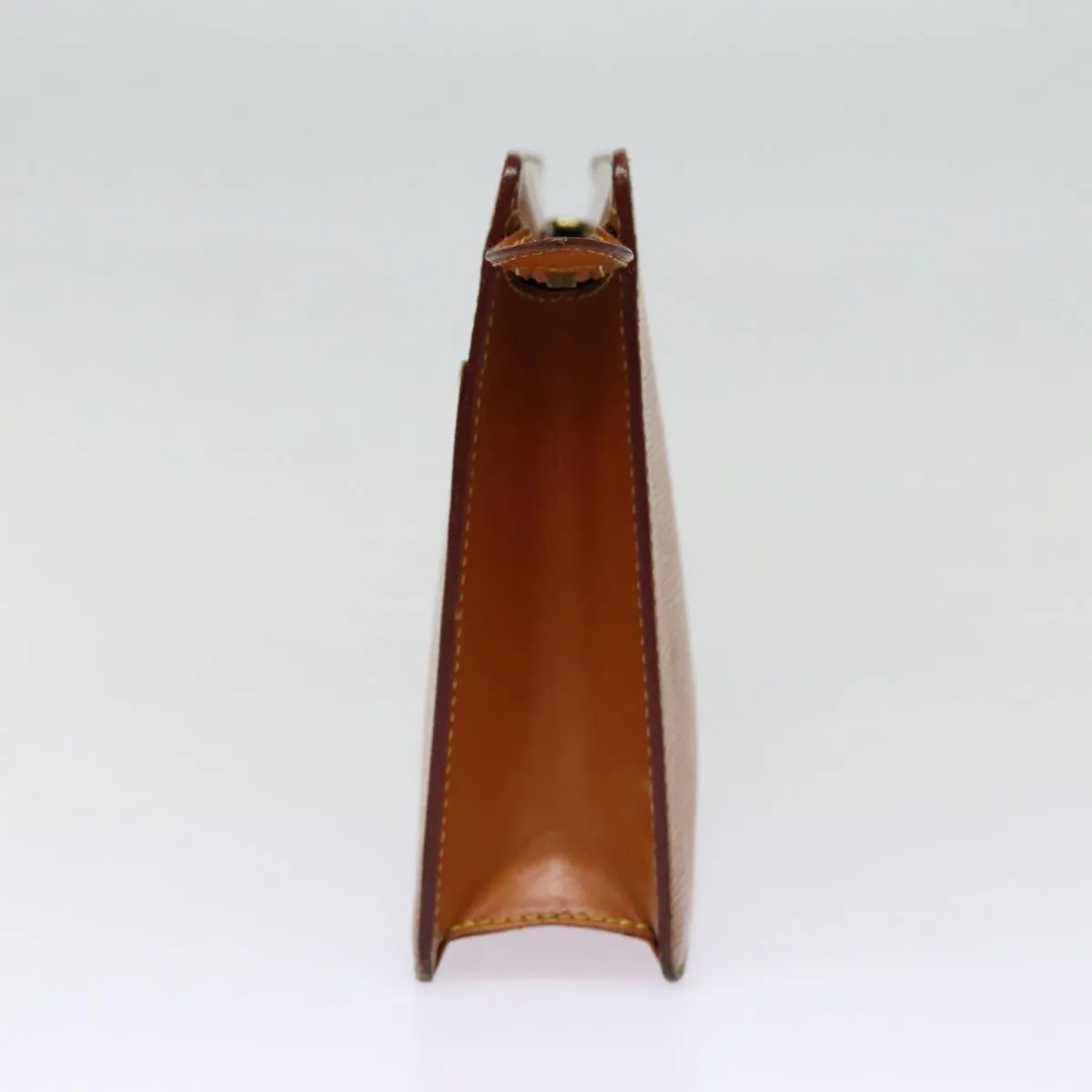 Trendy Inspired Louis Vuitton Epi Pochette Homme Clutch Bag Brown Zipangu Gold M52528 Auth 88069