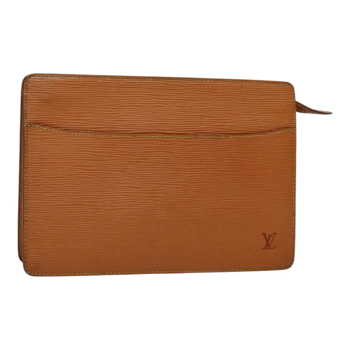 Trendy Inspired Louis Vuitton Epi Pochette Homme Clutch Bag Brown Zipangu Gold M52528 Auth 88069