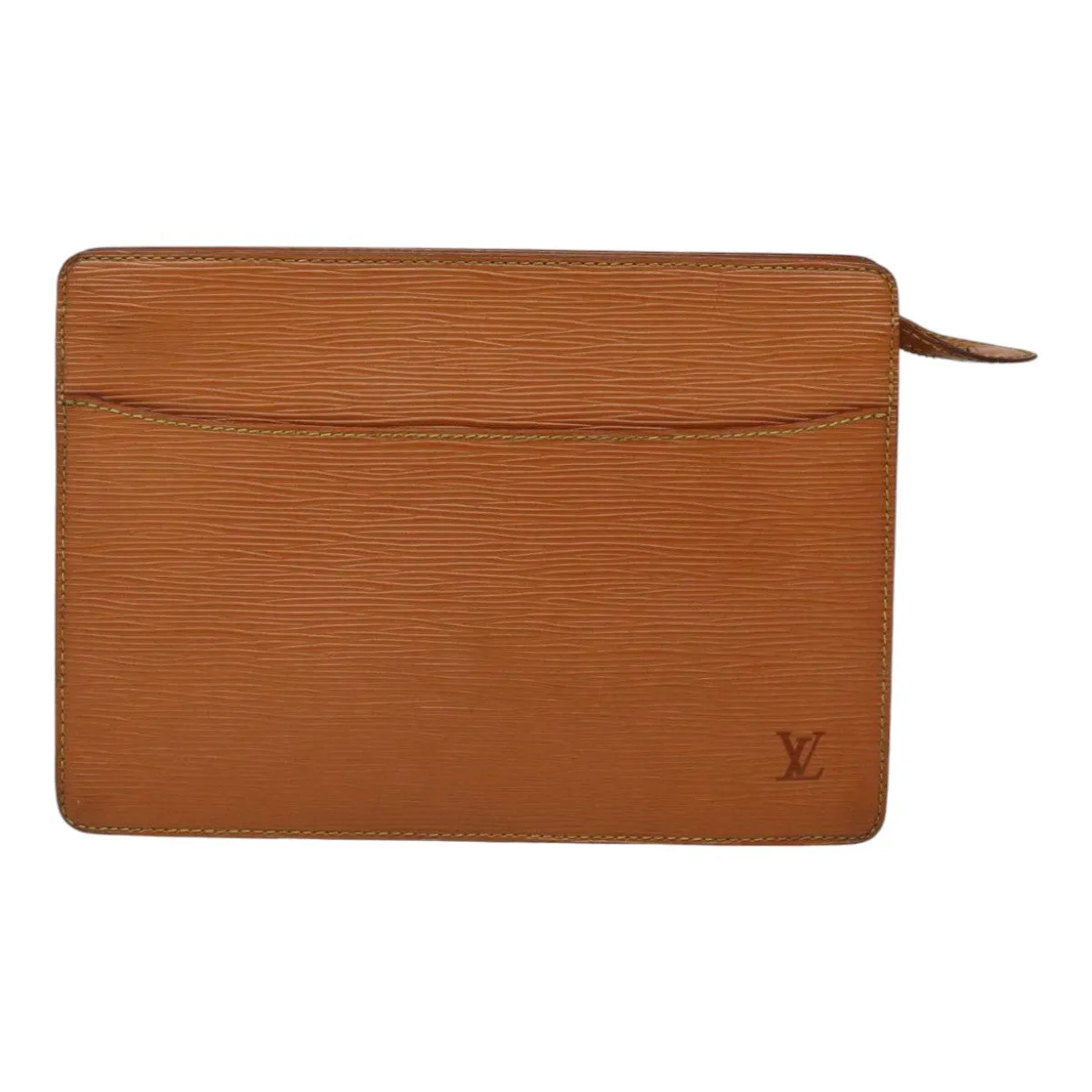 Trendy Inspired Louis Vuitton Epi Pochette Homme Clutch Bag Brown Zipangu Gold M52528 Auth 88069