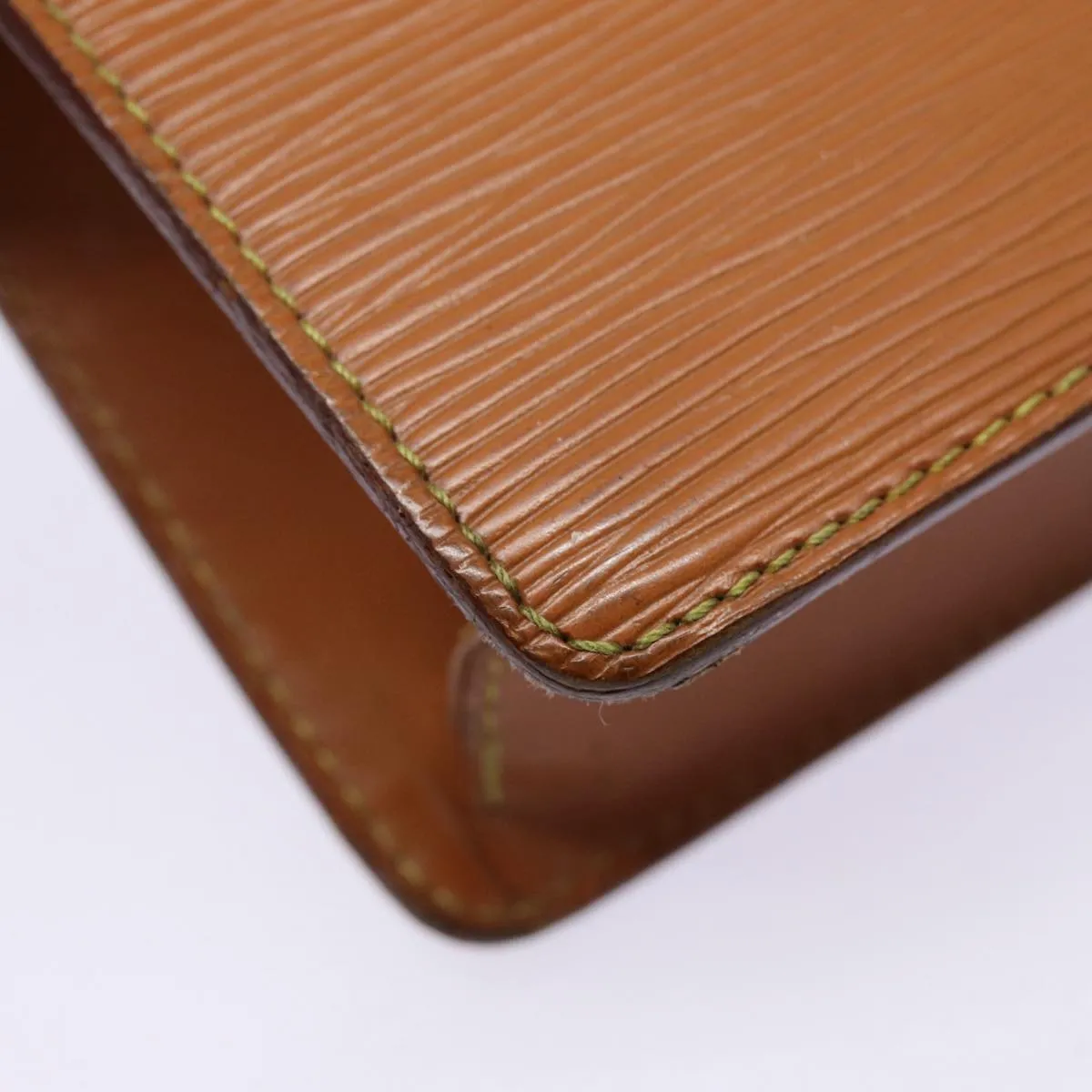 Trendy Inspired Louis Vuitton Epi Pochette Homme Clutch Bag Brown Zipangu Gold M52528 Auth 88069