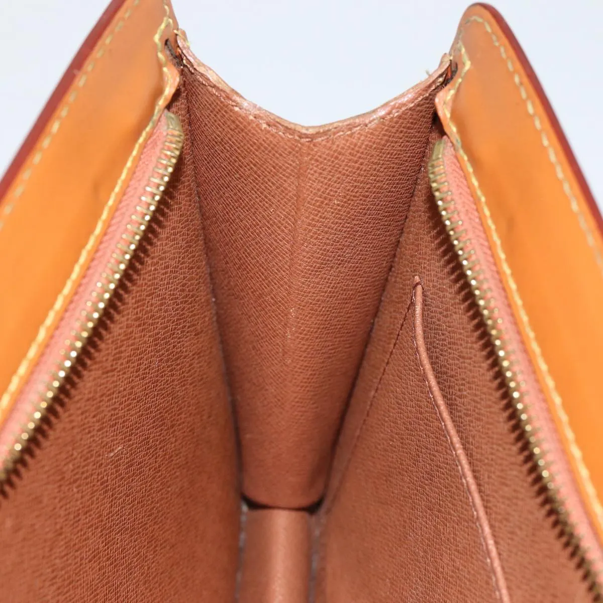 Trendy Inspired Louis Vuitton Epi Pochette Homme Clutch Bag Brown Zipangu Gold M52528 Auth 88069