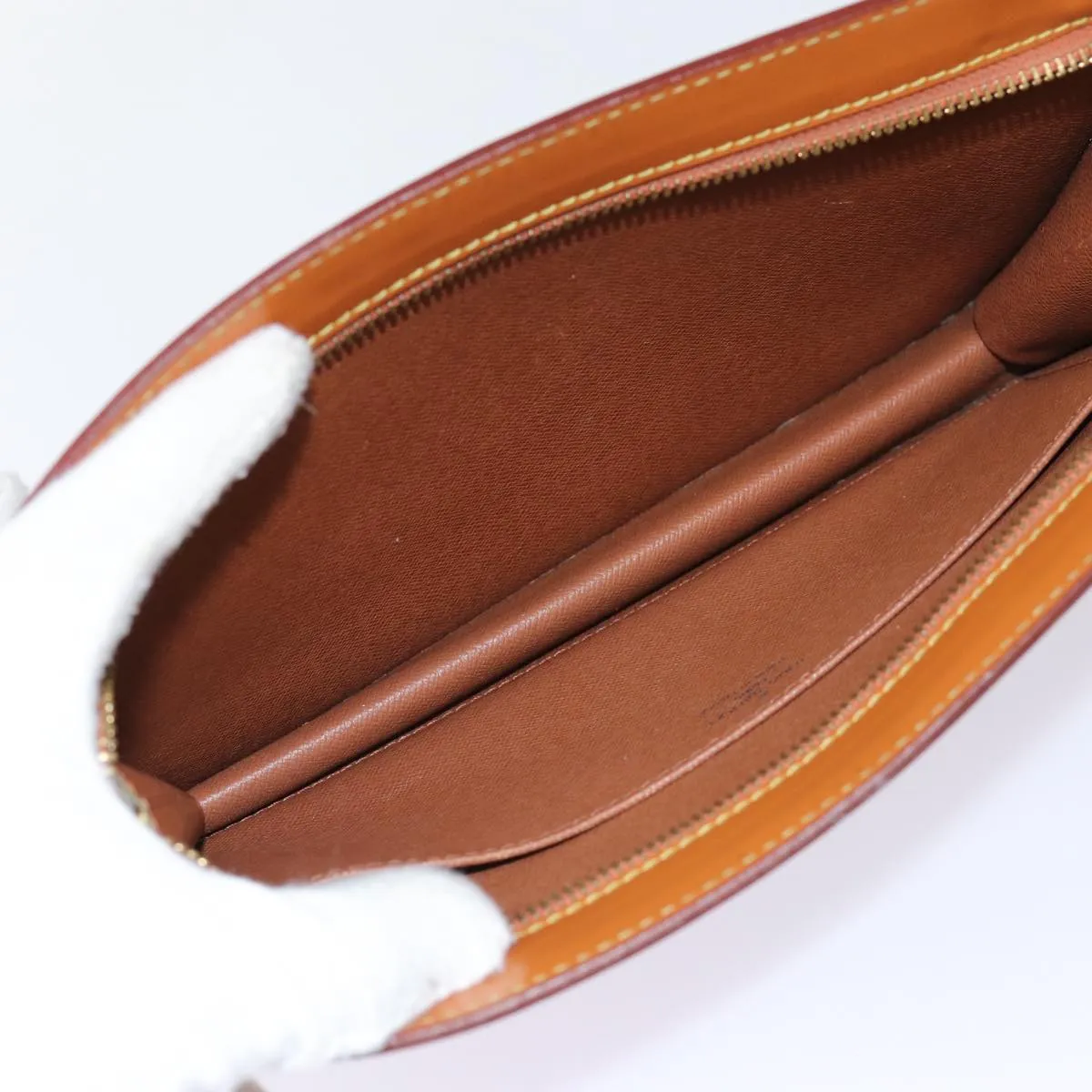 Trendy Inspired Louis Vuitton Epi Pochette Homme Clutch Bag Brown Zipangu Gold M52528 Auth 88069