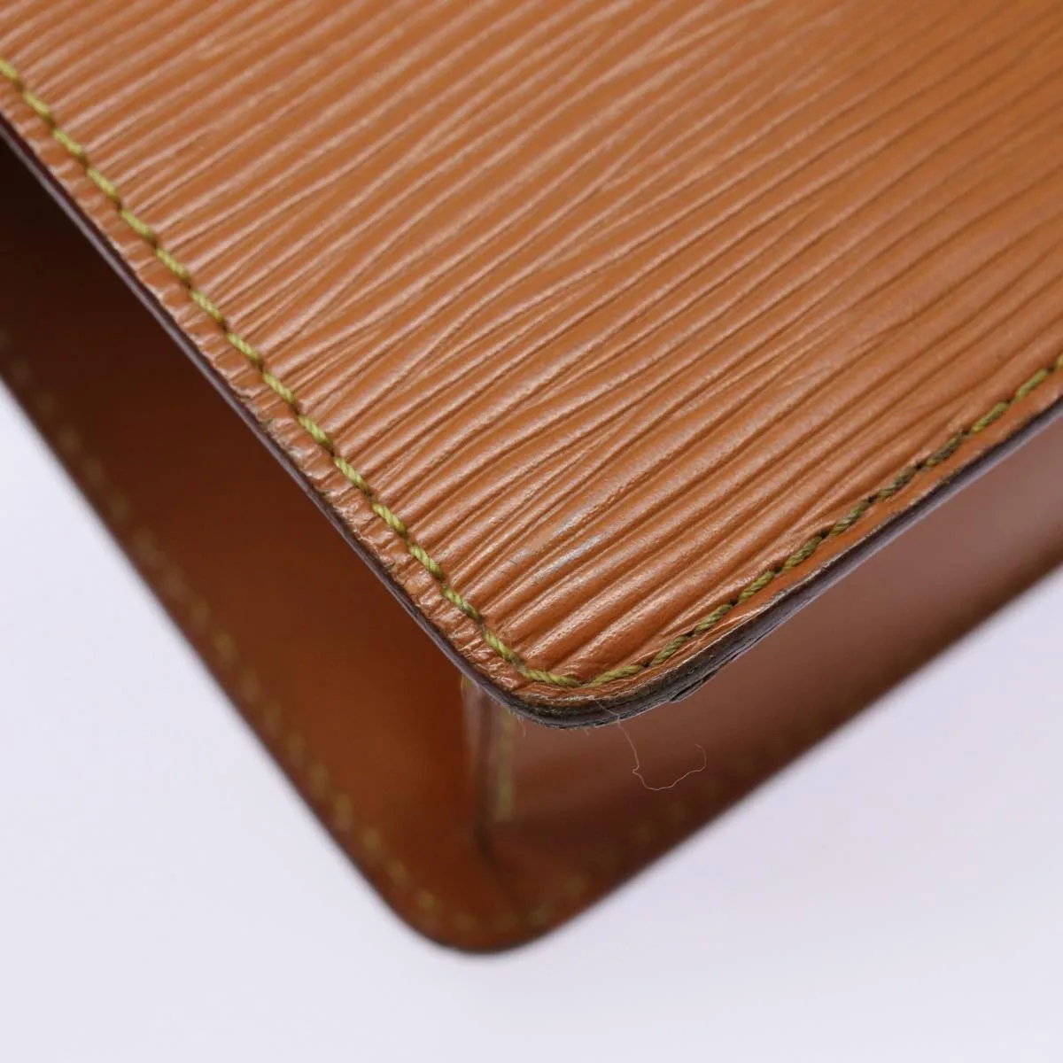 Trendy Inspired Louis Vuitton Epi Pochette Homme Clutch Bag Brown Zipangu Gold M52528 Auth 88069