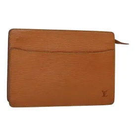 Trendy Inspired Louis Vuitton Epi Pochette Homme Clutch Bag Brown Zipangu Gold M52528 Auth 88069
