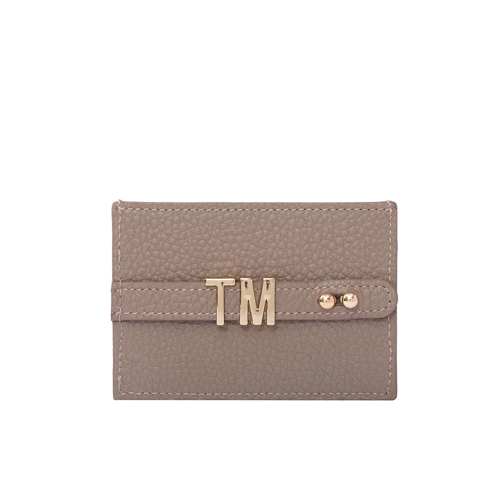 UMBI Personalized Leather Cardholder  - Beige