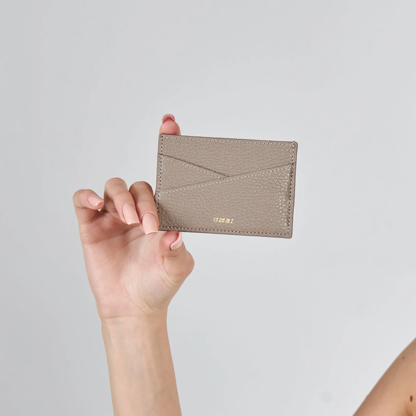 UMBI Personalized Leather Cardholder  - Beige