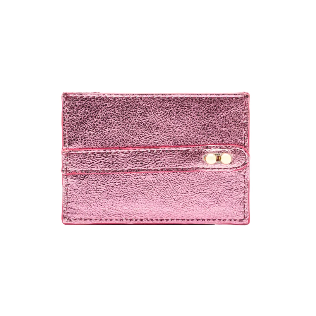 UMBI Personalized Leather Cardholder  - Metallic ROSE