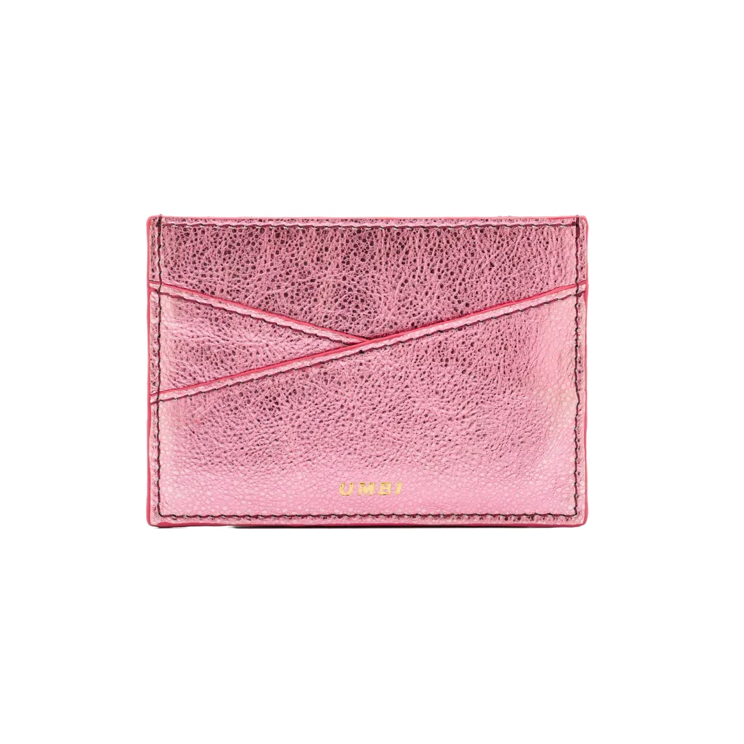 UMBI Personalized Leather Cardholder  - Metallic ROSE