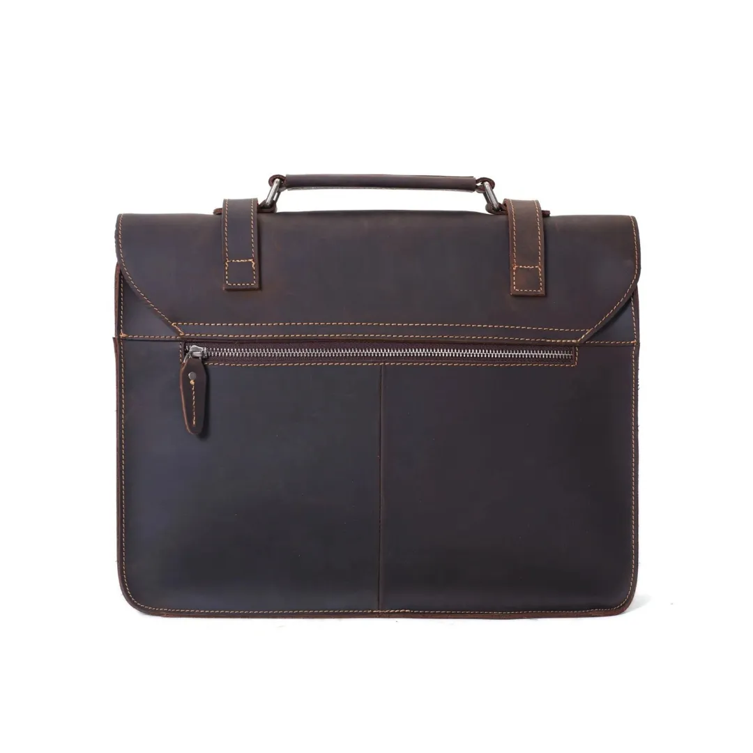 Vintage Crazy Horse Leather Satchel