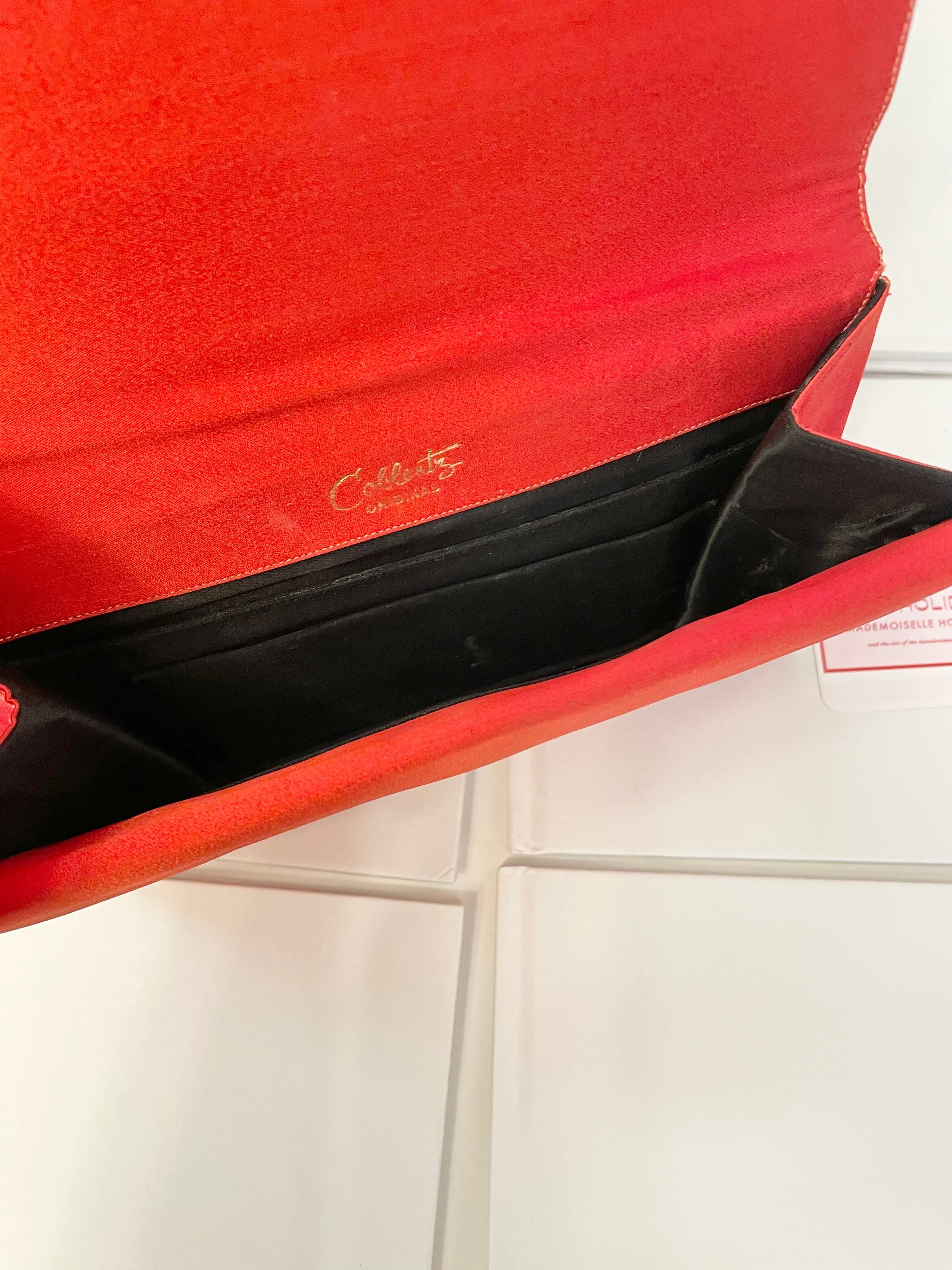 Vintage rare Coblentz for Saks Fifth Ave stunning crimson satin bow bag...so divine!