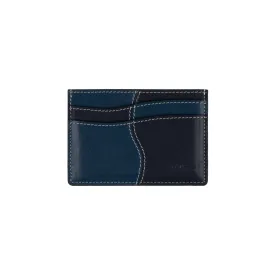 Wave Leather Cardholder - Navy