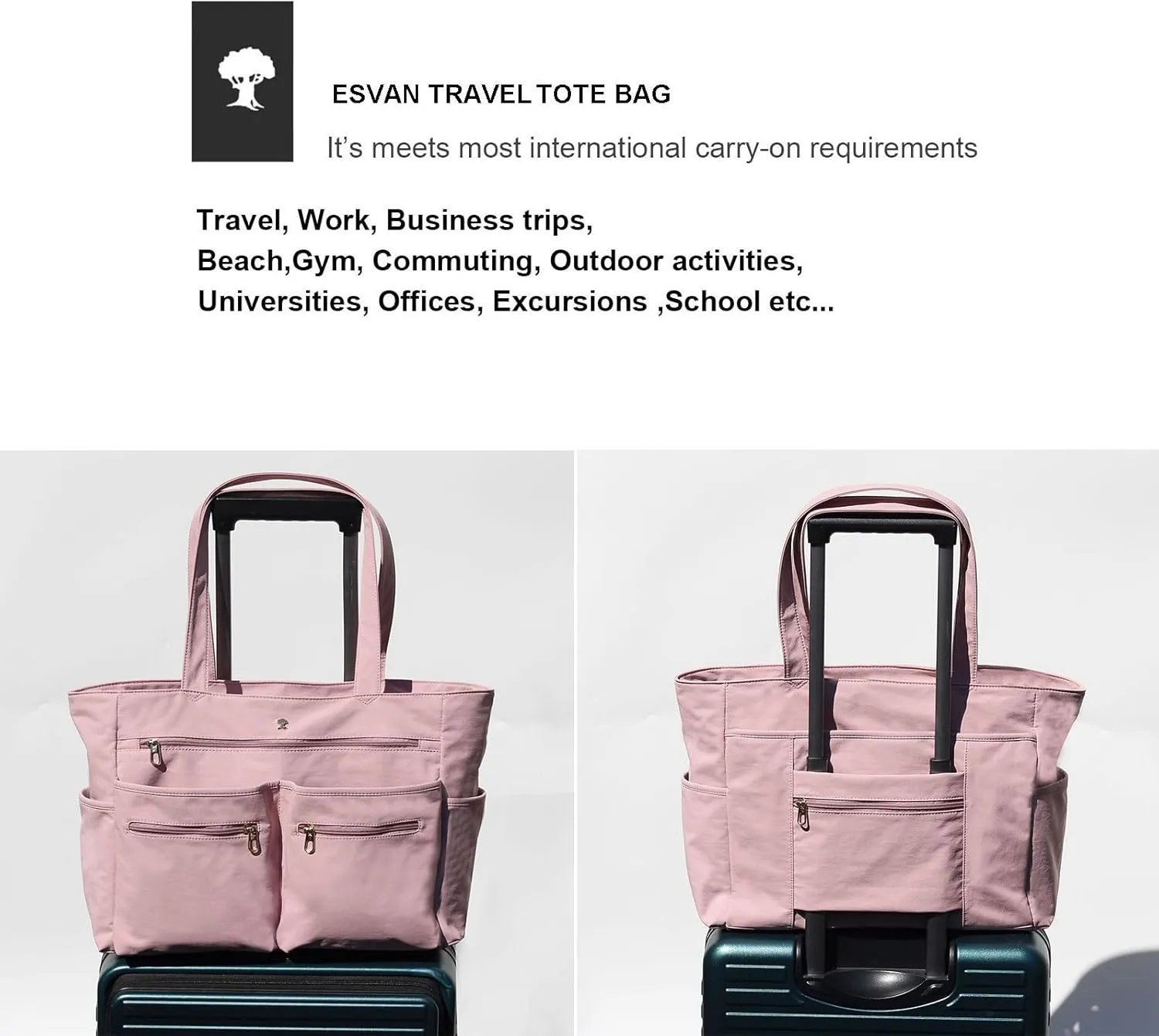 Weekender Bag Carry On Bag Overnight Tote Travel Duffle with 13 Pockets for Travel,WorkGym,Beach,Teacher,Nurse