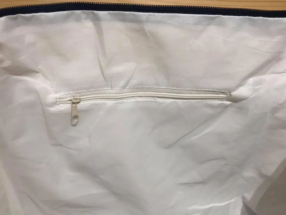 White with Pink Trim Overnight / Weekender Bag with Strap