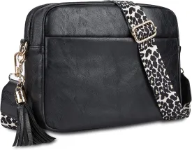 Women's Leather Crossbody Bag Zipper Shoulder Camera Purse